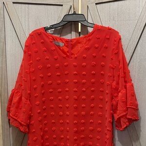 Belongsci bright coral mini shift dress